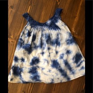Blue and white tie dye dress